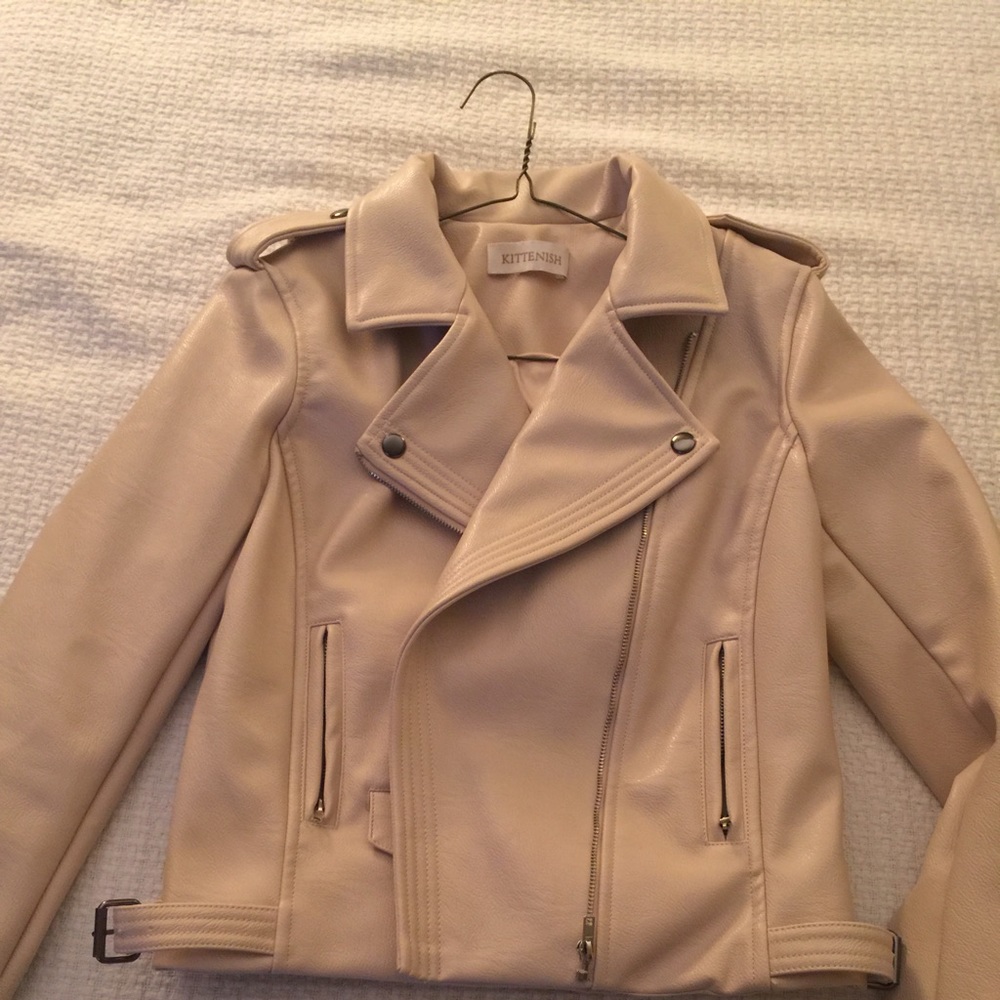 Kittenish faux leather moto jacket